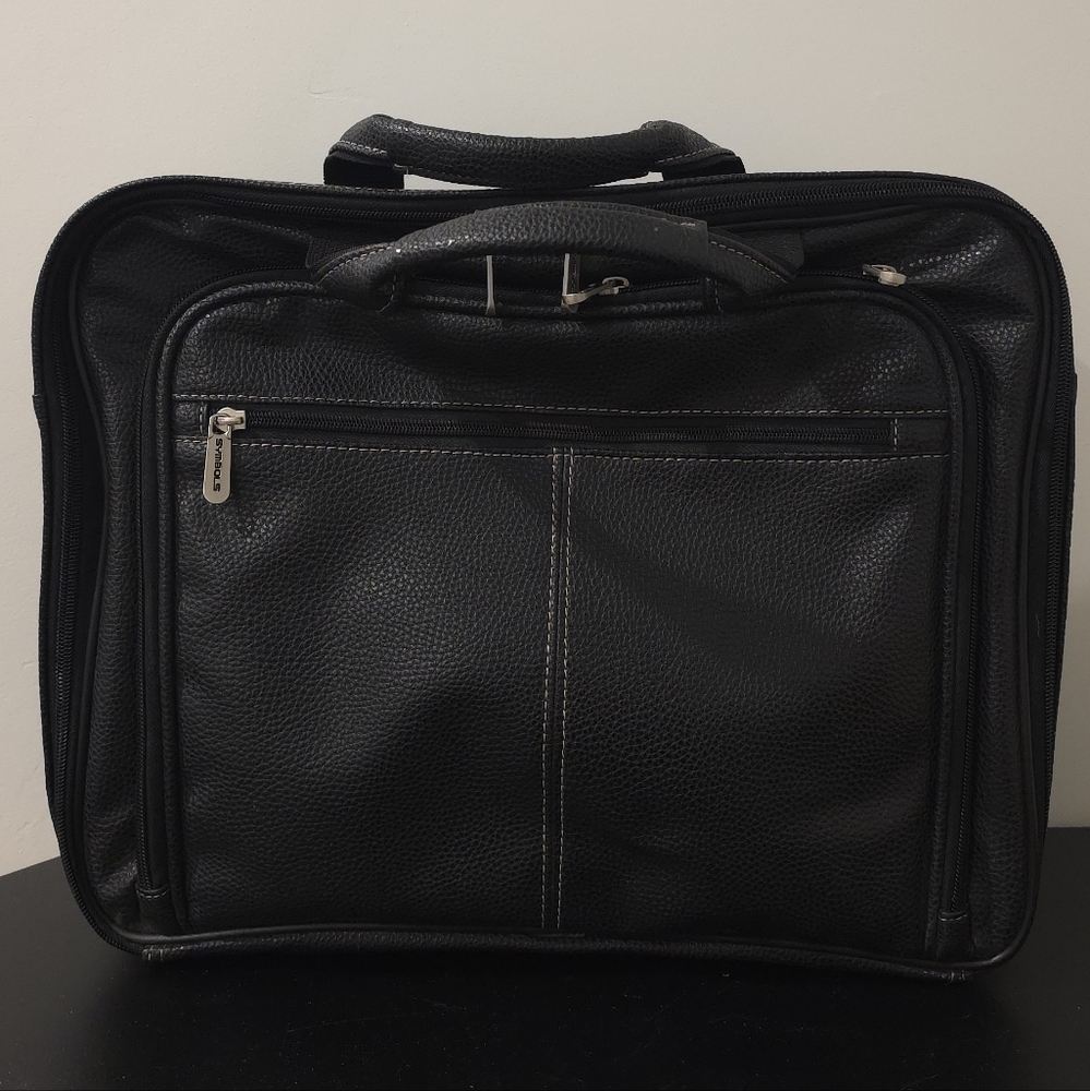 Symbols Black Briefcase Bag Laptop Business Travel Carry On Shoulder Strap